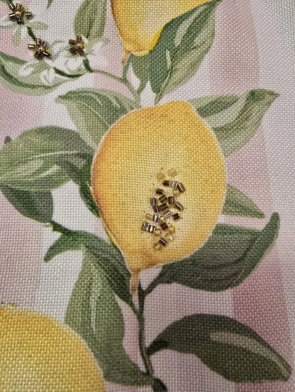 Handcrafted Lemon Print Canvas Everyday Tote
